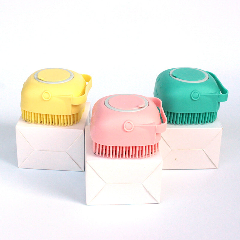 Silicone Pet Grooming Bath Gloves with Shampoo Dispenser